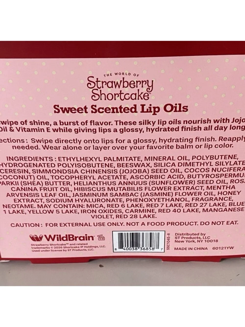 4 Pk Strawberry Shortcake Scented Hydrating‎ Lip Oils Raspberry Blueberry Lemon